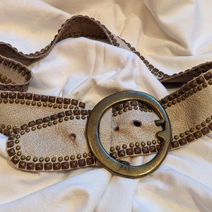 Bohemian Distressed Studded Leather Belt by "B-Low the Belt"